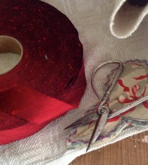 wedding photo - red dupioni silk ribbon