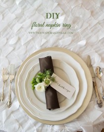 wedding photo - DIY Spring Floral Napkin Ring