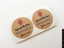 wedding photo - 200 Strawberry Jam Wedding Favor Mason Jar Labels / Stickers / Wedding Favors / Thank You Gifts / Once Upon Supplies