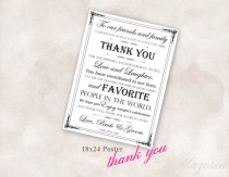 wedding photo - 18 x 24 Poster Wedding thank you white Instant Download Just add your info and print!
