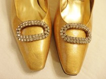 wedding photo - Vintage Shoe Clips Glittering Rhinestones by Musi