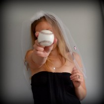 wedding photo - BASEBALL bride BACHELORETTE VEIL with rhinestones - Ready to ship
