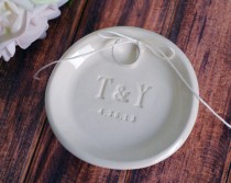 wedding photo - Personalized Round Ring Bearer Bowl - Gift Bagged & Ready to Give