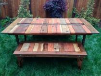 wedding photo - How to Make Wood Picnic Table with Planter - DIY & Crafts - Handimania