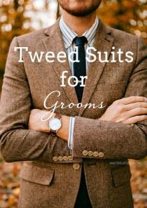 wedding photo - Grooms & Groomsmen in Tweed Suits 