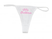 wedding photo - Personalized Mrs. Thong, Bridal Lingerie, Customized Bride Thong, Valentine's Day Underwear, Valentines Day Gift