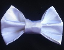 wedding photo - White Satin Wedding Collar Bow Tie for Male Dogs or Cats