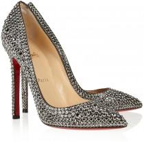 wedding photo - Christian Louboutin Pigalle 120 crystal-embellished suede pumps