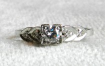 wedding photo - Platinum Engagement Ring 1930s Platinum Diamond Engagement Platinum Ring Diamond Ring