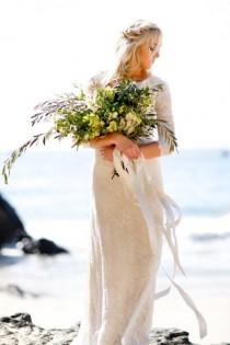 wedding photo - Windswept Coastal Bridal Session