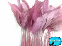 wedding photo - Stripped Rooster Feathers, 1 Dozen - LIGHT PINK Stripped Coque Tail Feathers : 3899