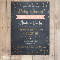 wedding photo - Tribal Gold and Peach Mint Arrows Chalkboard Baby Shower Invitation Bridal Shower Printable or Professionally Printed Cards 5x7