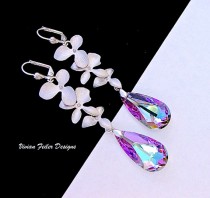 wedding photo -  Purple Blue Wedding Jewelry Bridal Earrings Violet Aqua Orchid Jewelry Bridesmaid Gift Wedding Jewellery Prom Mother of the Bride