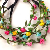 wedding photo - Grab bag : New set of 5 mix color Mini flower crown headband /halo/Coachella /EDC /hippie flower headband /garden party / wedding 