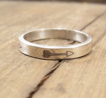 wedding photo - Silver Arrow Ring -  Sterling Silver Jewelry