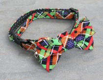 wedding photo - Cat Collar with Bow Tie - Green Carnival