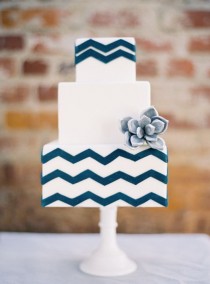 wedding photo - Blue, White Cakes