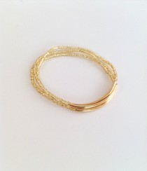 wedding photo - Gold bracelets, sparkly bracelets,bridesmaid gift, strechy bracelets, noodle bracelet,bar bracelets, glass seed bead bracelet, minimalist