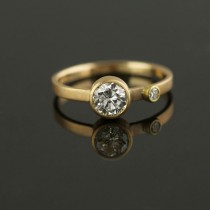 wedding photo - Brilliant Satellite Ring Hand Forged Recycled Gold Engagement