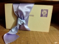 wedding photo - light lavender reversible satin ribbon