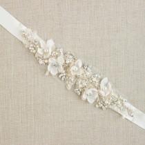 wedding photo - RESERVED Wedding belt Bridal belt Wedding dress belts sashes Floral belt sash Flower Floral Bridal belts sashes Lace sash Champagne belts