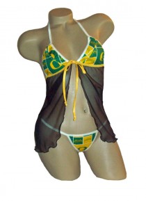 wedding photo - NCAA Oregon Ducks Lingerie Negligee Babydoll Sexy Teddy Set with Matching G-String Thong Panty
