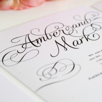 wedding photo - Custom Wedding Invitations - Charming Script Sample