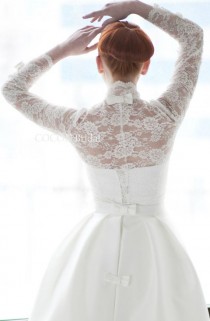 wedding photo - Wedding Dress Designer Wedding Dress Gown Gown With Bolero Lace Long Sleeve Wedding Dress Modern Wedding Dress -"Cayenne"