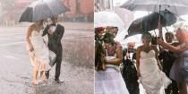 wedding photo - These Newlyweds Refused To Let Bad Weather Rain On Their Parade