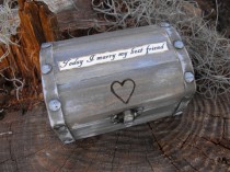 wedding photo - Choose A personal Quote For Your Ring Bearer Box / Anniversay Box Rustic Woodland Farmhouse