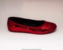 wedding photo - Sequin Red Ballet Flats Slippers Shoes by Princess Pumps