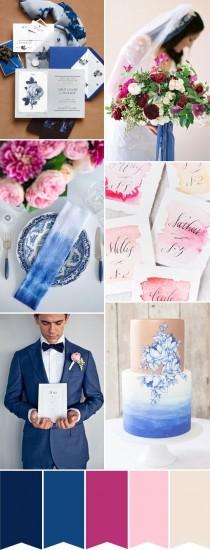 wedding photo - Modern Meets Tradition: A Different Blue & Pink Wedding