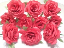 wedding photo -  One dozen red Roses, Paper Roses for first wedding anniversary, One Coffee Filter Rose, Fake flowers, Gifts for her, Handmade paper flowers
