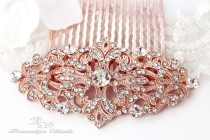 wedding photo -  Rose gold hair accessories wedding hairpiece bridal hair comb viintage style hair jewelry Victorian Art Deco hair comb 5169RG