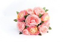 wedding photo - CLUTCH BOUQUET Ruffle Petaled Ranunculus Bouquet in Two Tone Pink and CREAM - silk flowers, artificial flowers