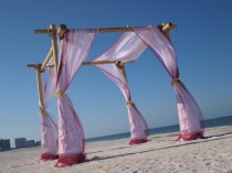 wedding photo - Big, Bold And Beautiful Bamboo Beach Wedding Chuppah/Arch Kit  - Fabric Draping Optional/Beach Wedding Ceremony Decorations
