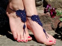 wedding photo -  Crochet Beach Barefoot Sandals, Wedding Accessory