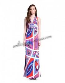wedding photo -  2014 EMILIO PUCCI Multicolor Print Gown Sleeveless Style