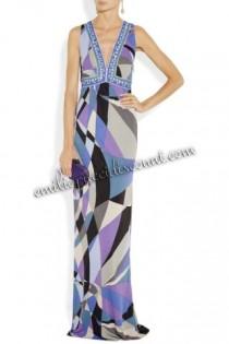 wedding photo -  Discount EMILIO PUCCI Purple Printed Jersey Gown