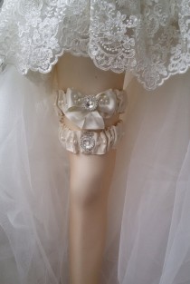 wedding photo -  Wedding leg garter, Wedding Garter Set , Ribbon Garter Set , Wedding Accessory, İvory Lace accessories, Bridal garter