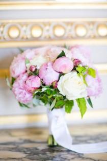 wedding photo - Pink And Ivory Peony Bouquet