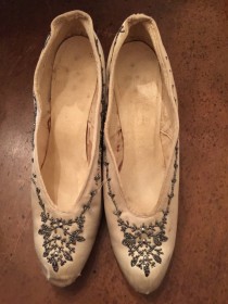 wedding photo - Beautiful Antique Victorian Silk Wedding shoes