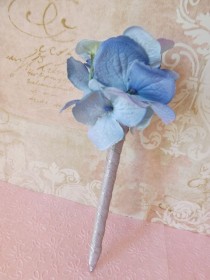 wedding photo - Hydrangea Wedding Guest Book Pen- Blue Hydrangeas