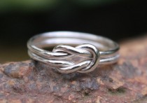 wedding photo - Love Knot Ring Sterling Silver Square Knot Ring, Bridesmaid Jewelry, Nautical Wedding Tie the Knot ring