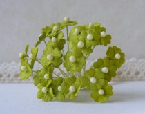 wedding photo - 10  mm 20  Lime Green   Mulberry Paper  Flower