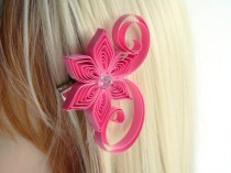 wedding photo - Pink Hair Flowers Wedding, Bubble Gum Pink Wedding Hair Clip, Bubble Gum Wedding Hair Accessory