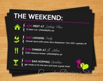 wedding photo - Printable Bachelorette Party Itinerary -- Lucky In Love Collection