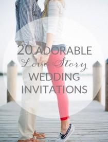 wedding photo - Love Story Infographic Wedding Invitations 