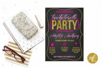 wedding photo - Glitter Girl // Bachelorette Party Invitation - Customizable and PRINTABLE