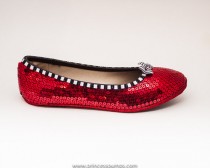 wedding photo - Sequin Red Black White Ballet Flats Shoes